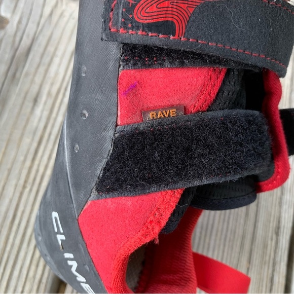 Climb X Rave Strap Climbing Shoes Mens US 6 / Womens US 7 EU 38 Red Hook & Loop - Picture 12 of 15